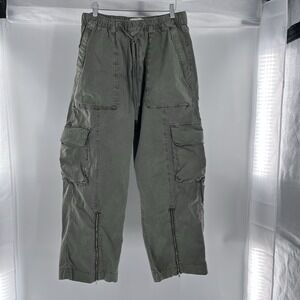 Abercrombie & Fitch Women Wide-Leg Baggy Cargo Pants Green Y2K Indie Grunge M